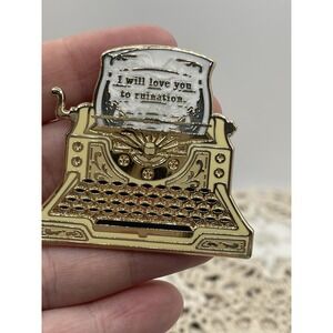 I Will Love You To Ruination Typewriter Patches & Pins Gold Tone Lapel Pin